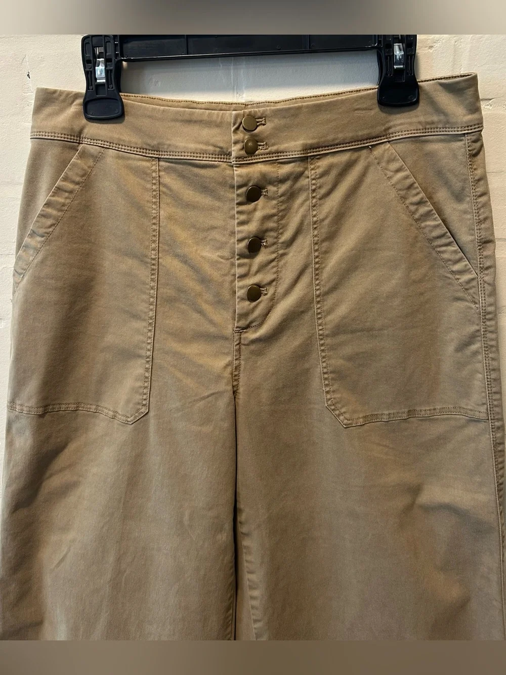 J. Crew Point Sur Wide-Leg Button-Fly Cropped Khaki Chinos Size 10